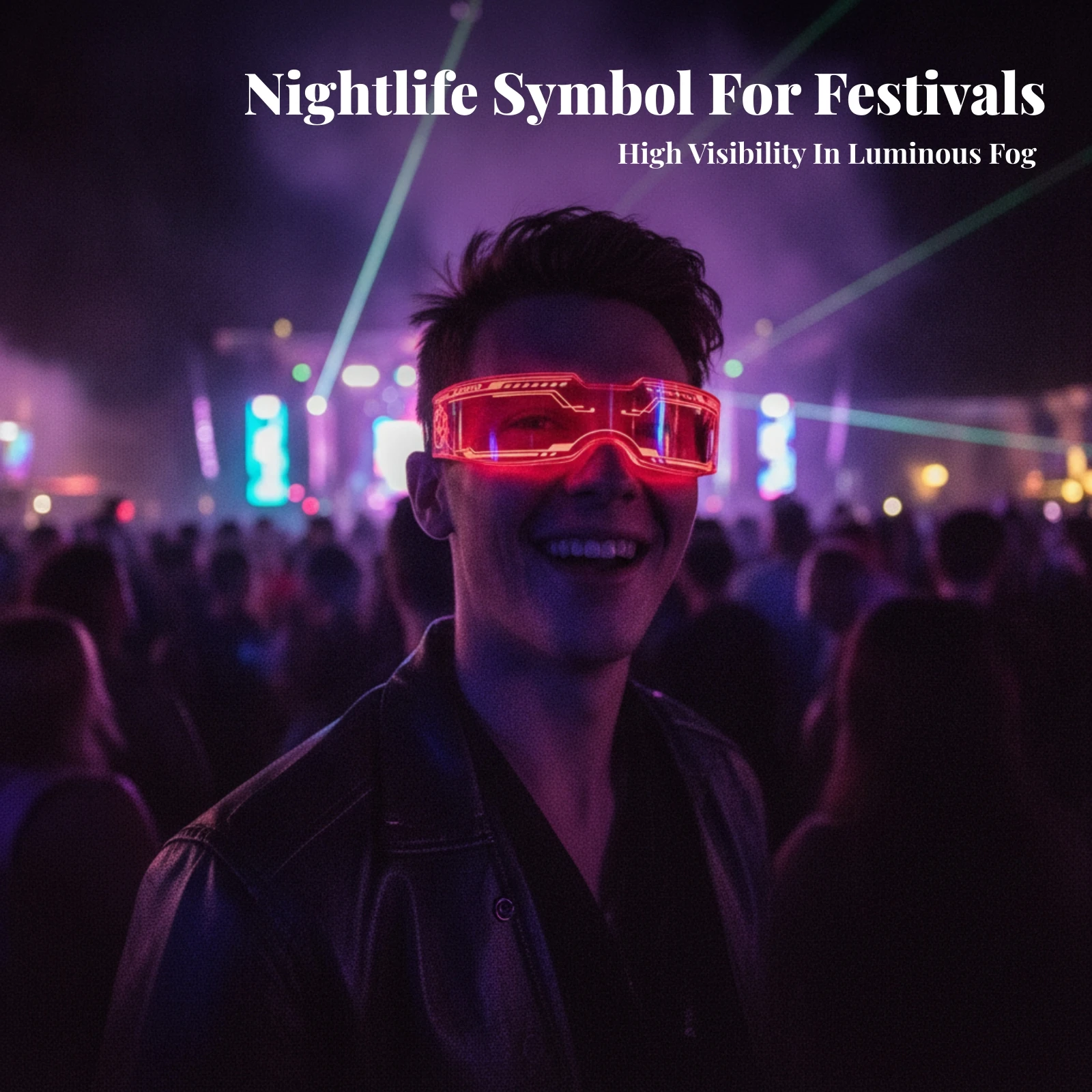 Óculos Cyberpunk com Alça, Óculos LED Coloridos, Óculos LED Multicoloridos para Cosplayers, Festas a Fantasia, Festivais