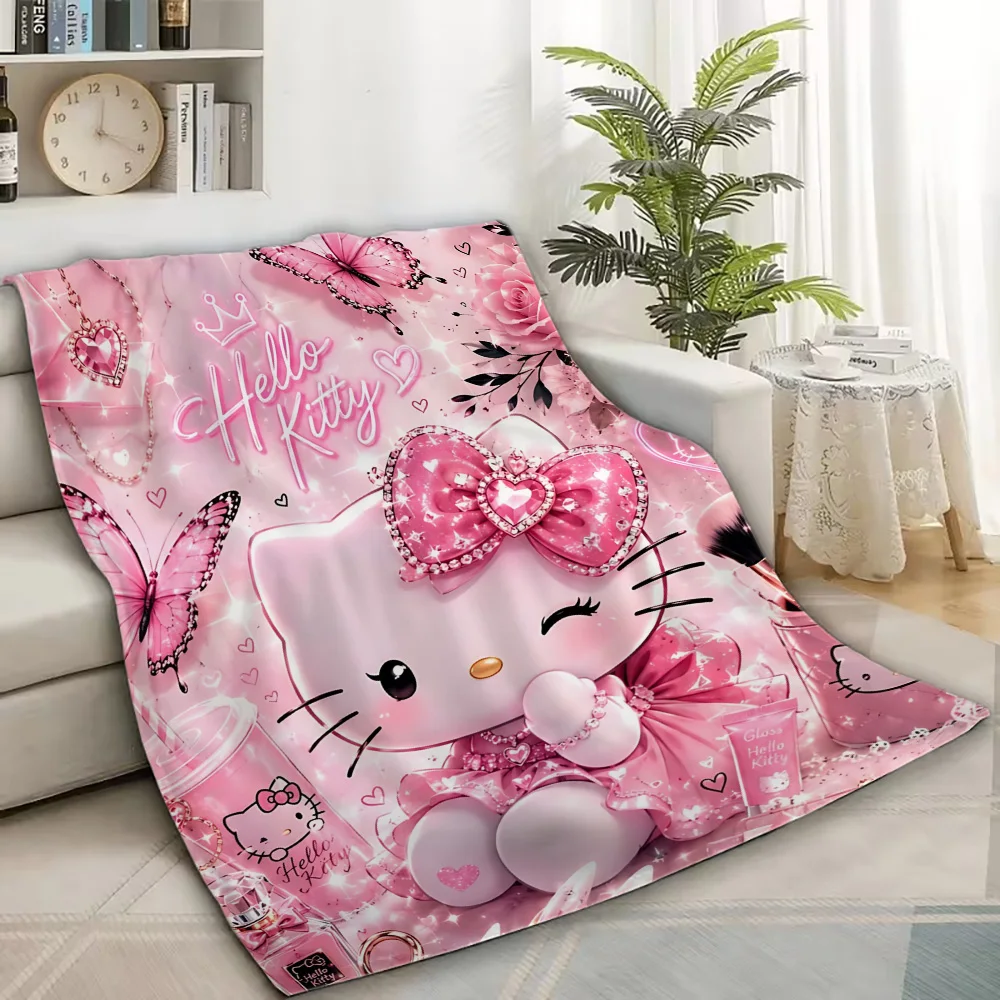 Sanrio HelloKitty Kpop Demon Hunter Blanket Bed Blankets for Winter Hysteric Mini Dandys World Home Blankets and Throws Plaid
