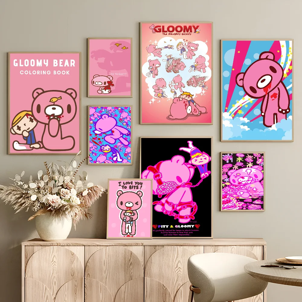 Cartoon G-Gloomy Bear Vintage Posters Sticky Vintage Room Home Bar Cafe Decor Kawaii Room Decor