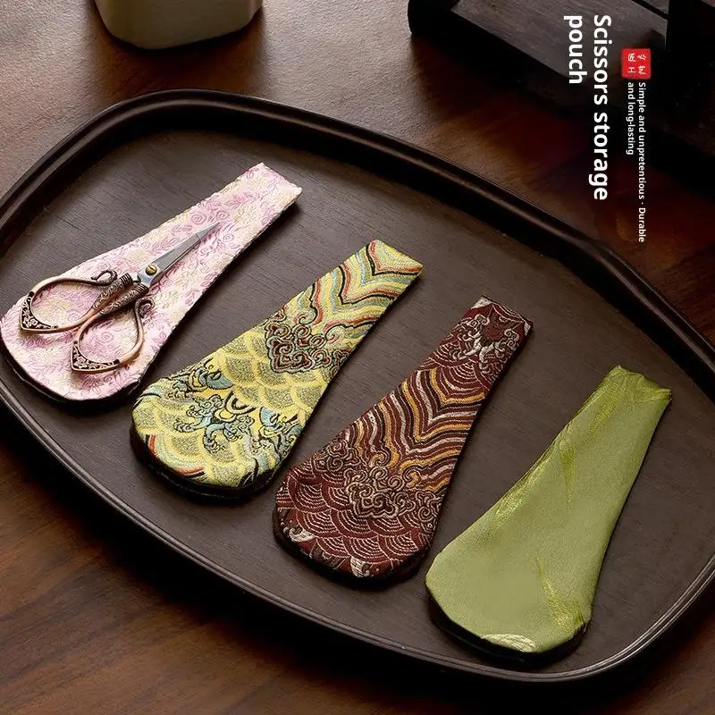 Haspe Stil V Form PU Leder Schere Schutz Tasche Nagel Trim Abdeckung Fall Für Maniküre Pediküre Werkzeuge