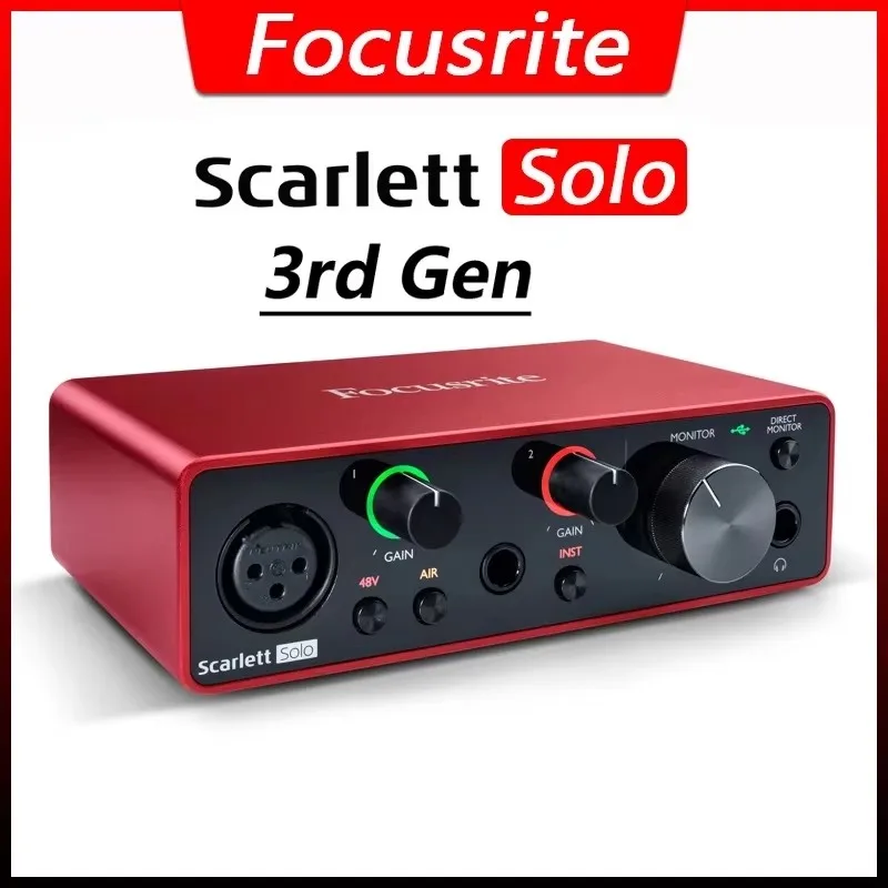 Акция Focusrite Scarlett Solo 3rd gen 2 входа 2 выхода USB аудио интерфейс профессиональная звуковая карта для записи микрофона