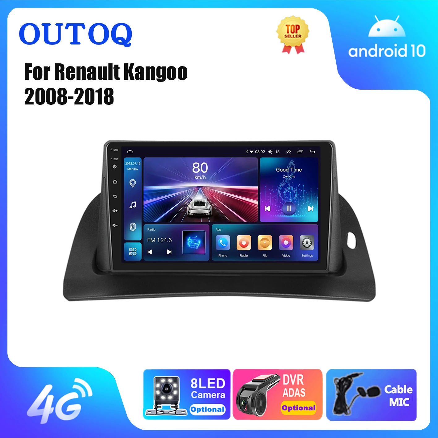 For Renault Kangoo 2008 2009 2015 - 2018 Car Radio Carplay Player Android Auto Navigation Stereo GPS Bluetooth 5G WIFI Head Unit