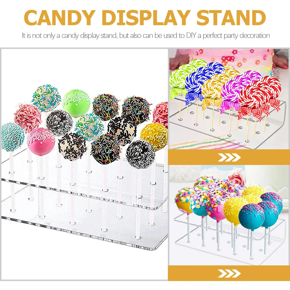 Lollipop Display Stand Displaying Holder Acrylic Show Rack Cake Pops Transparent Shop Shelf