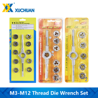 Thread Die Wrench Set 6/8/11pcs M3-M12 Metric Die Wrench Set Hand Tapping Tool Kit Screw Die