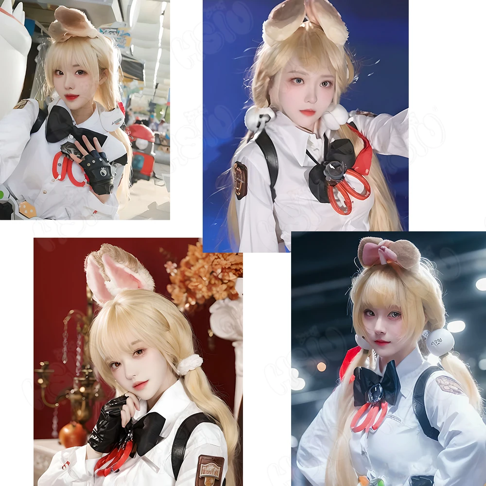 Alice Thymefield Cosplay Wig HSIU 80CM long cream yellow hair Synthetic Wig+Wig cap Game Zenless Zone Zero Alice Cosplay Wig