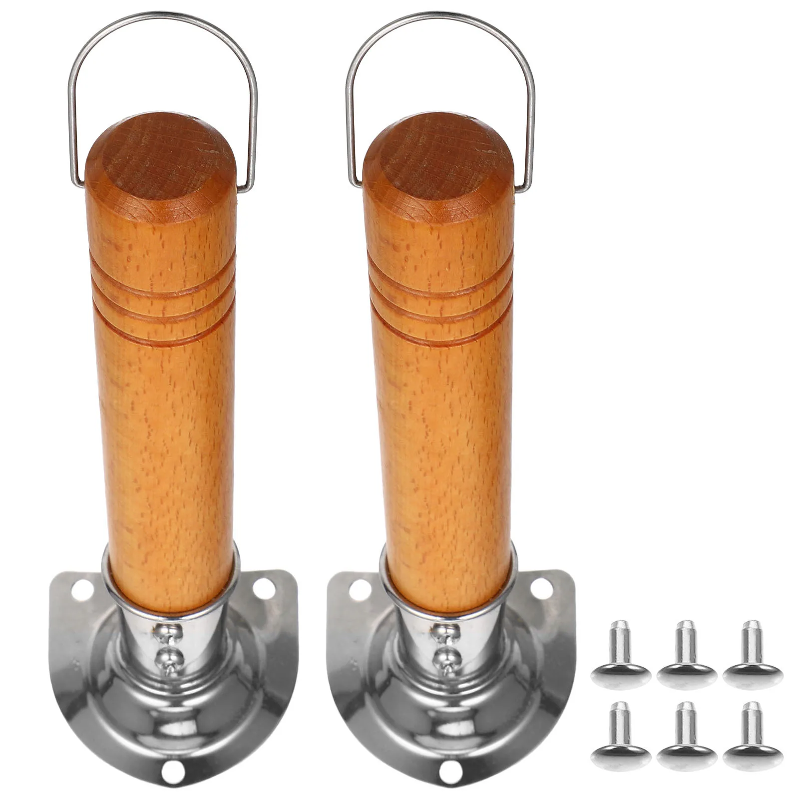 

2Pcs Small Pot Wooden Handle Replacement Multi-Functional Anti-Scald Heat-Insulation Anti-Skid Detachable Wok Frying Pan Milk