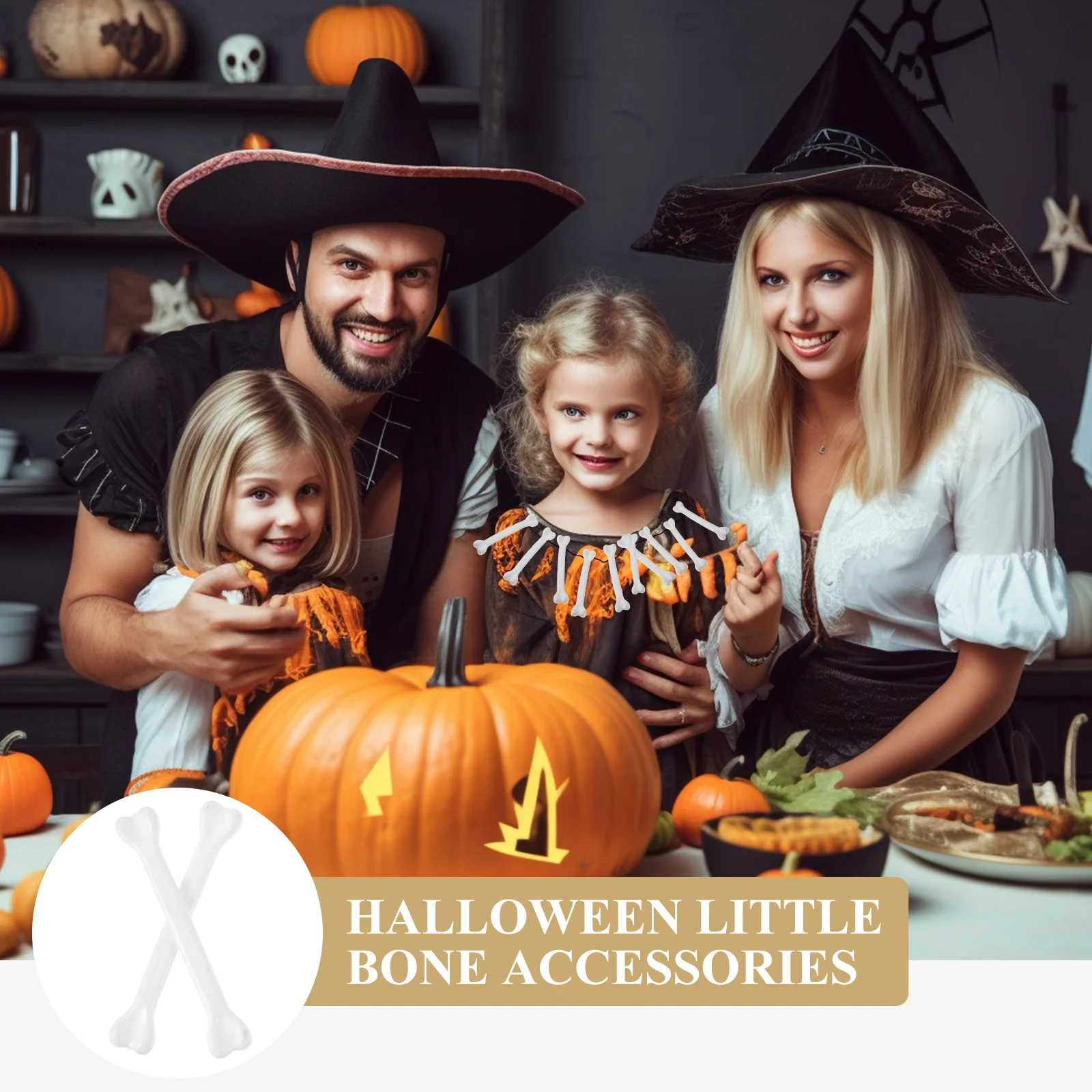 Accessoires de collier en os blanc, 10 pièces, décor de Costume d'halloween, simulation d'os humains en plastique, accessoires pour fête