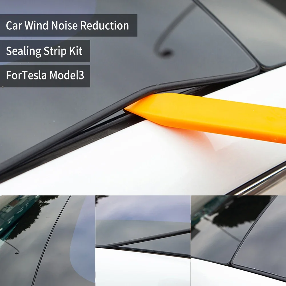 Sun Roof Sealing Strip For Tesla Model 3 Highland 2024 2023 Model Y Windshield Sunroof Seal Noise Reduction Anti-Dust Waterproof