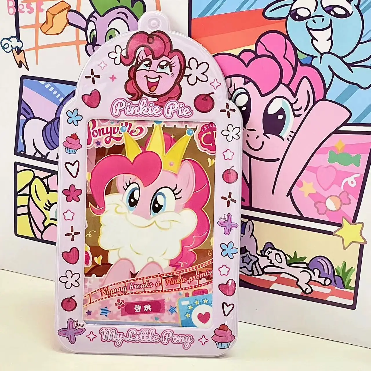 Kawaii My Little Pony Card Cover Cartoon 3 Inches Pvc Storage Protect Case Rarity Photo Documents Exhibit Pendant Birthday Gift