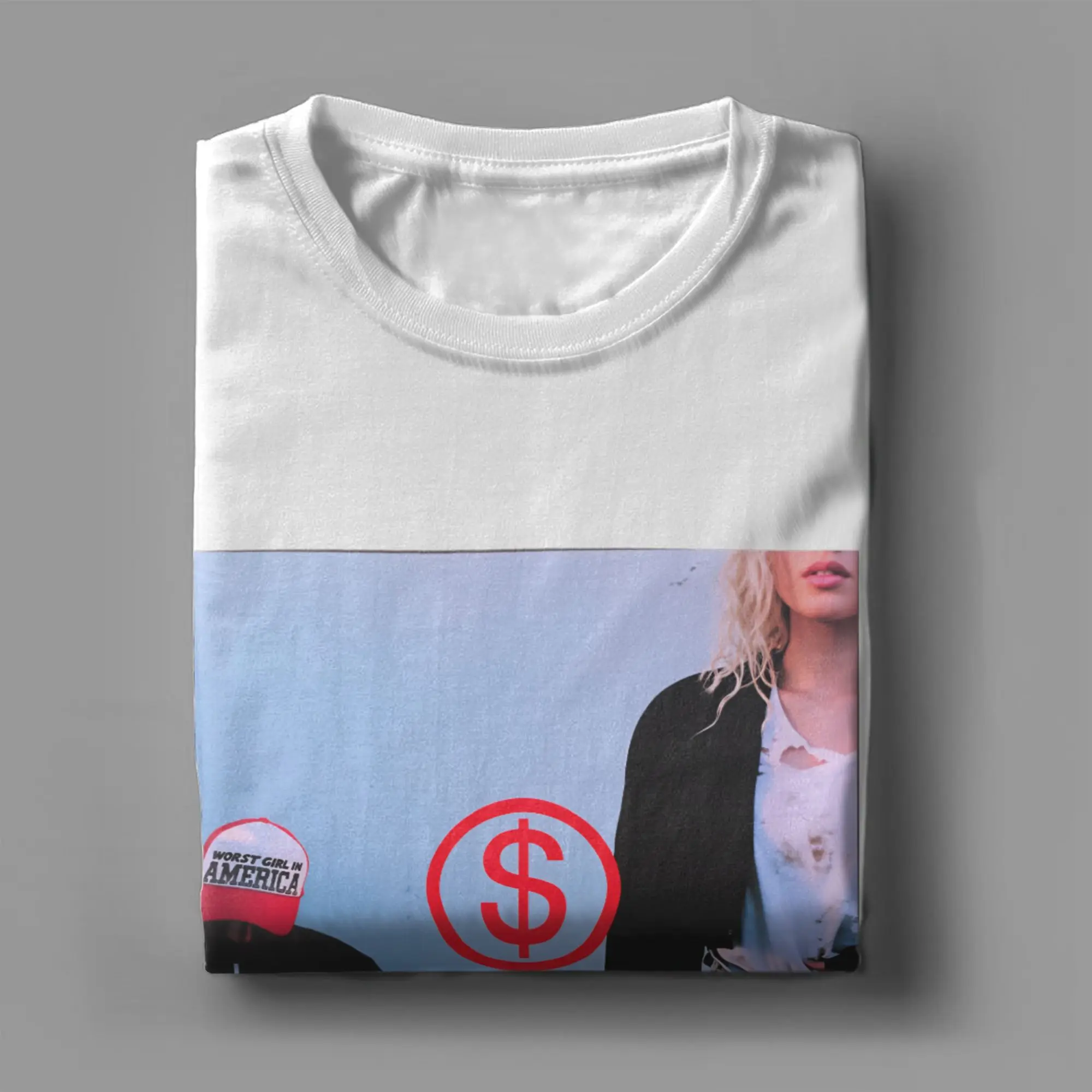 Slayyyter  T Shirt WOR$T GIRL IN AMERICA CD  Hip Hop T Shirts Short-Sleeve Y2K Retro Tops Beach Pure Cotton Oversize Tees