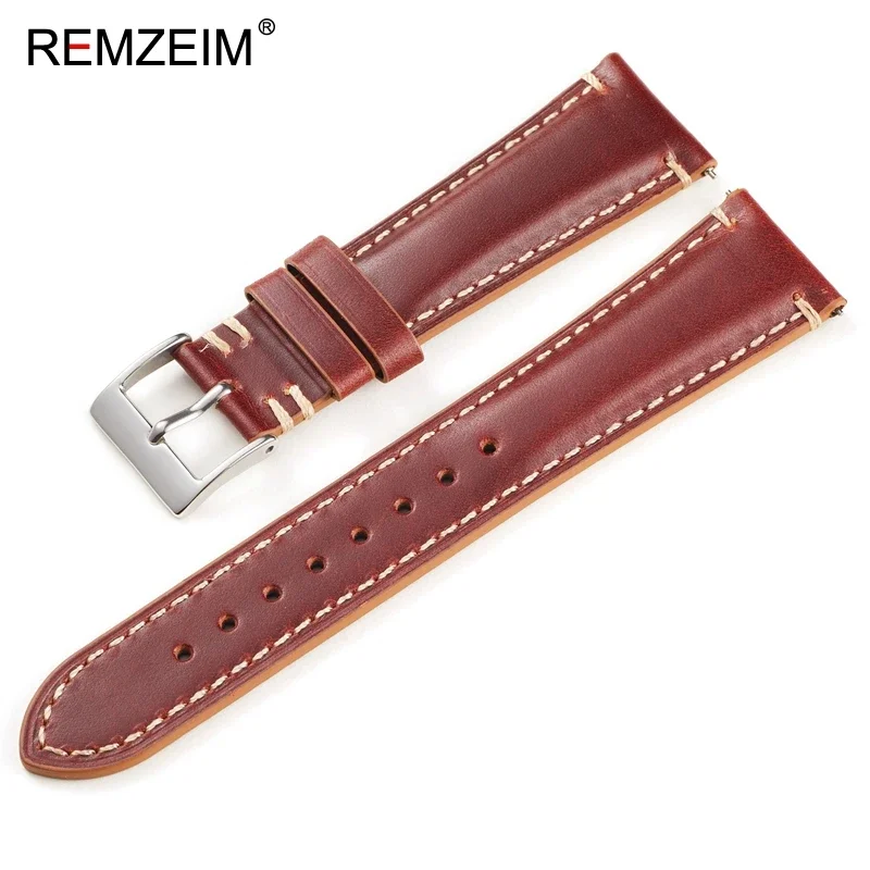 Retro Leather Watch Band Quick Release Calfskin Watch Strap Bracelet 20mm 22mm for Women Men Strap Watch Accessories