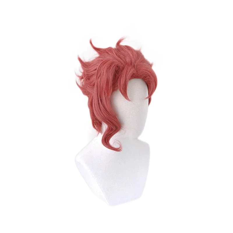 Anime Jojo's Bizarre Adventure Role Play Wig Kakyoin Noriaki Red Curl High Temperature Fiber Hairpiece Halloween Party Cosplay W