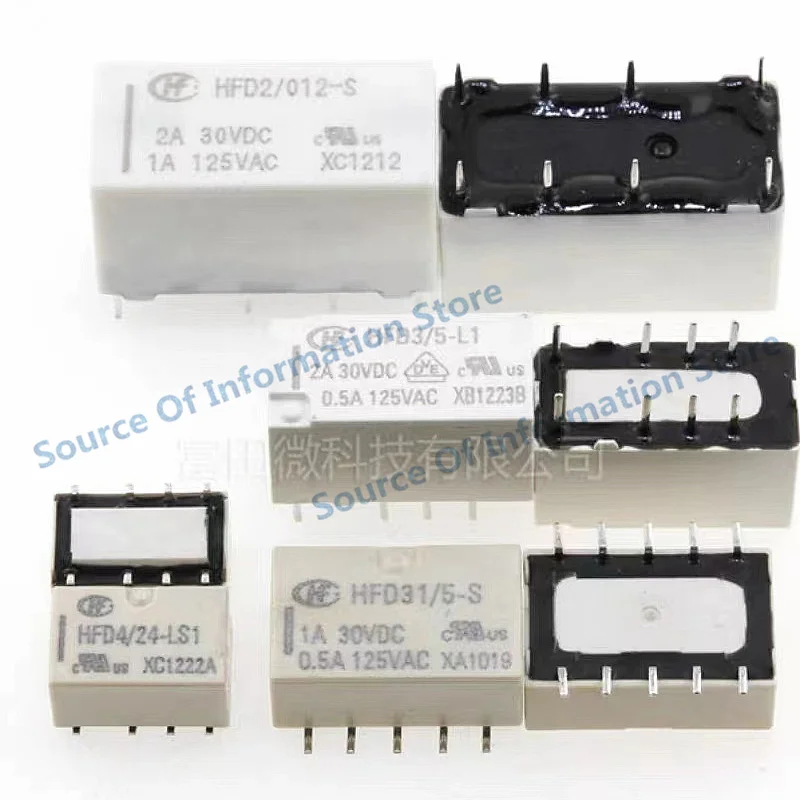 10PCS Signal Relay HFD4/12 3 5 24VDC-S HFD2 HFD3 HFD5 HFD31 Subminiature relays DIP/SMD 8Pin/10Pin 100% New original