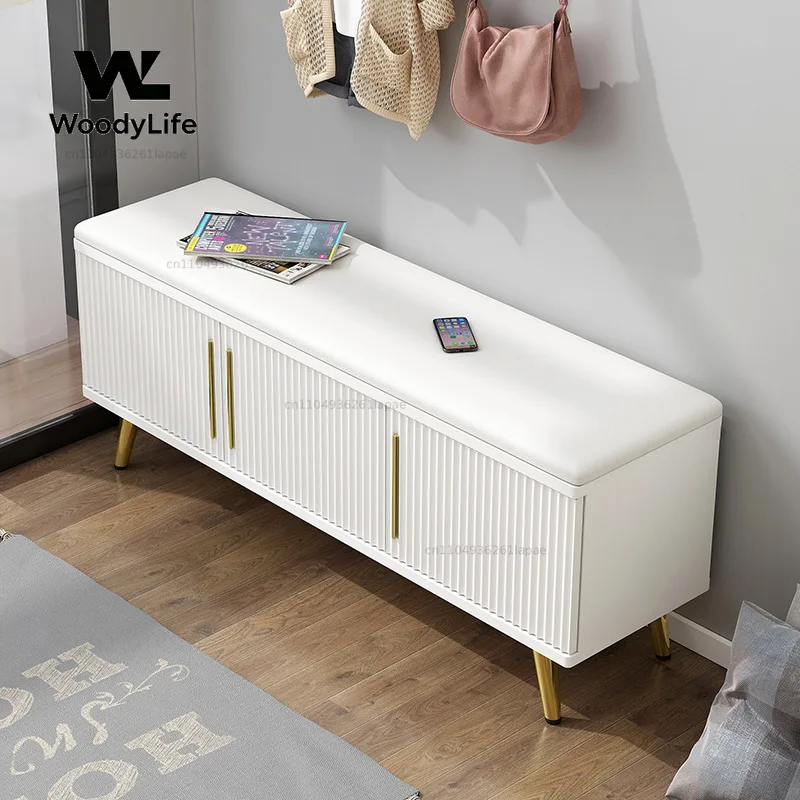 Shoe Changing Stool, Shoe Cabinet Door Entrance, Sitting Soft Bag, Shoe Stool Entering The Door, Home Long Stool Booth