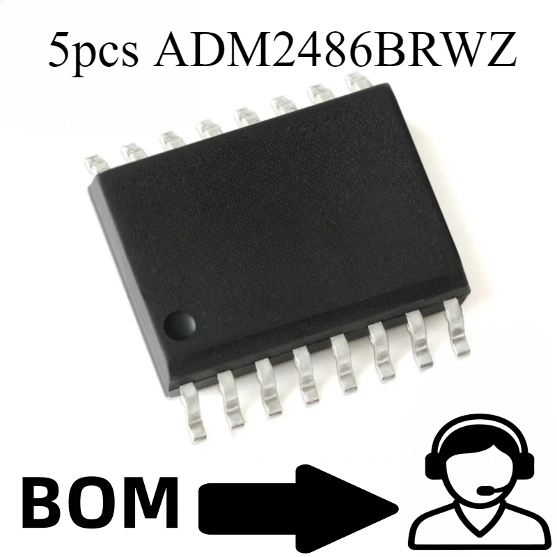 

5 шт. ADM2486BRWZ SOIC-16 полудуплексный чип приемопередатчика RS-485 ADM246