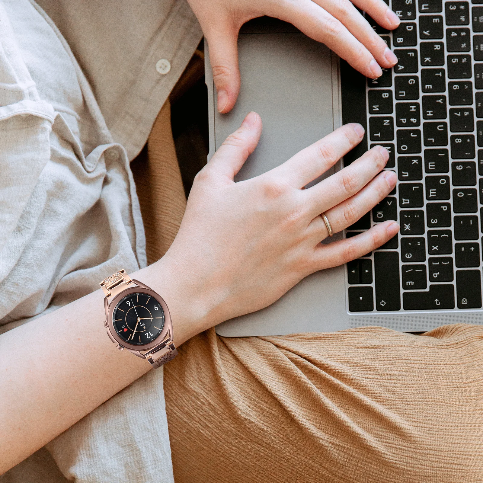 

Rhinestone Watch Band Stylish Durable Exquisite Replacement Strap for Watch3 Add Personality Eye-Catching Decorate