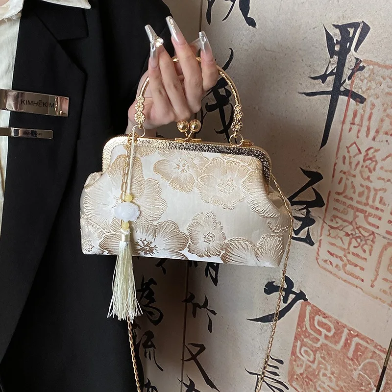 

Сумка в стиле чонсам с элегантными и роскошными узорами, сумочка с эффектом высокого класса, идеально подходящая для вечерних мероприятий.