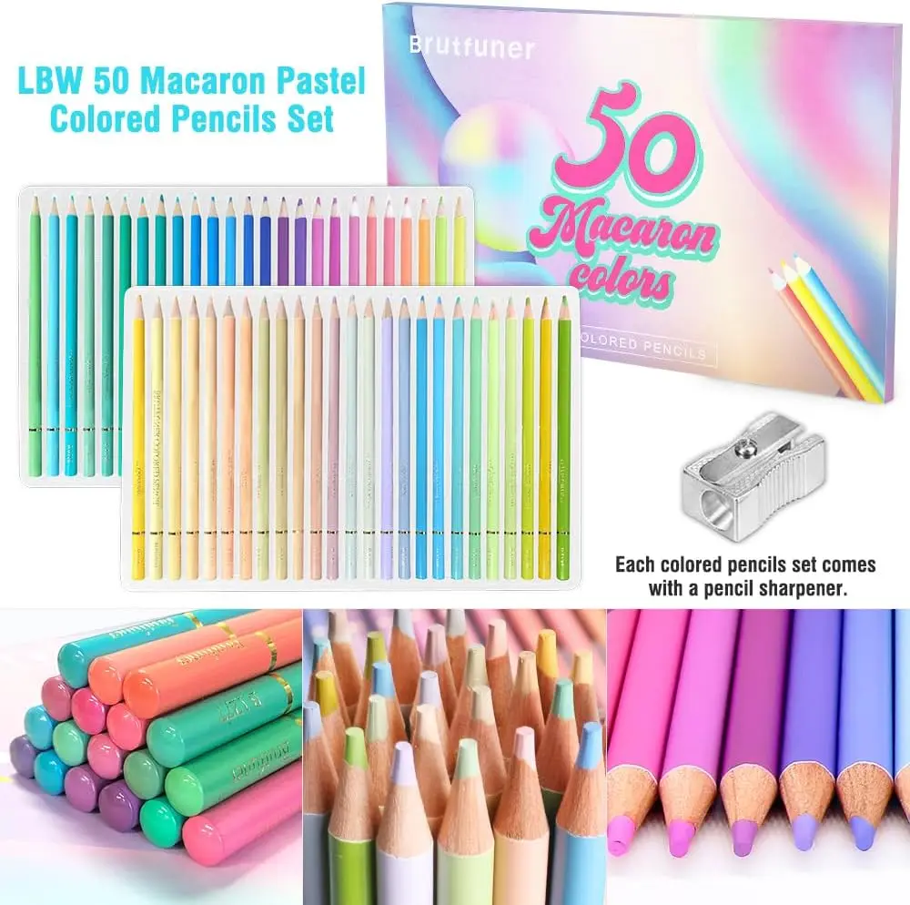 12/24/50/72 Macaron Pastel Colored Pencils Professional Soft Core for Sketching Shading