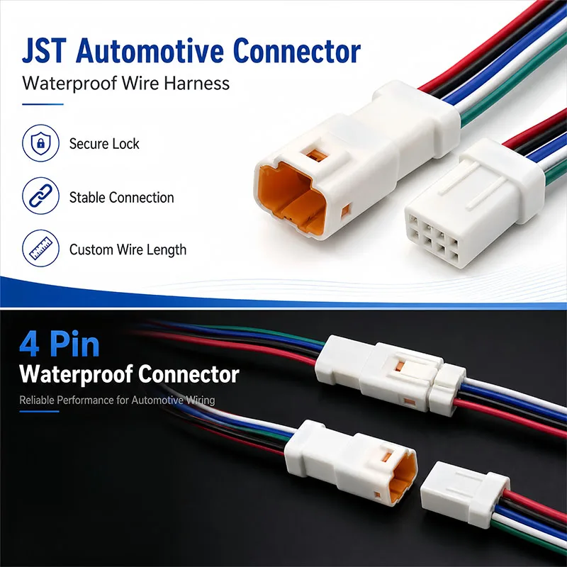 5/20 Sets JST JWPF 02T/02R-JWPF-VSLE Male Female Waterproof Connector Wire Harness, 20AWG 15cm for Mini Car Motorcycle