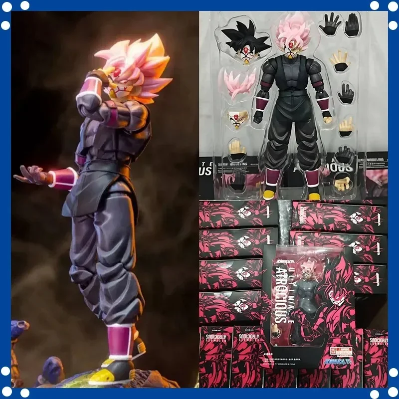 In Stock Demoniacal Fit DF Dragon Ball SHF Ultimate Atrocious Black Goku Pink Zamasu Anime Action Figures Model Toy Hoilday Gift