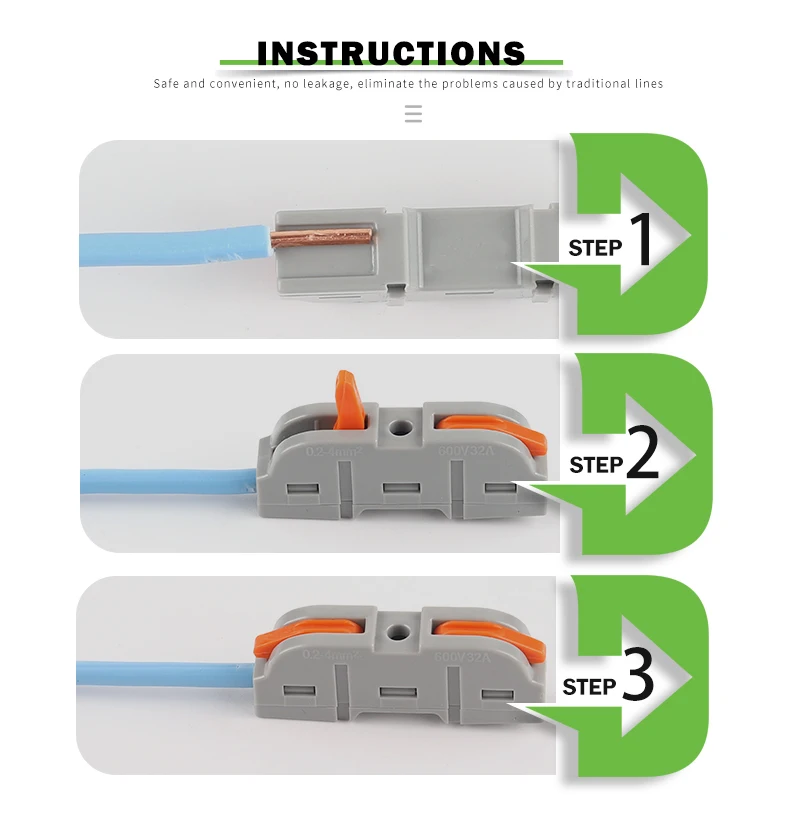 DIY GO Quick Splicing Multiplex Butt Wire Connector Compact Electrical Cable Terminal Block Home Wiring Connectors Junction Box – Detail 5