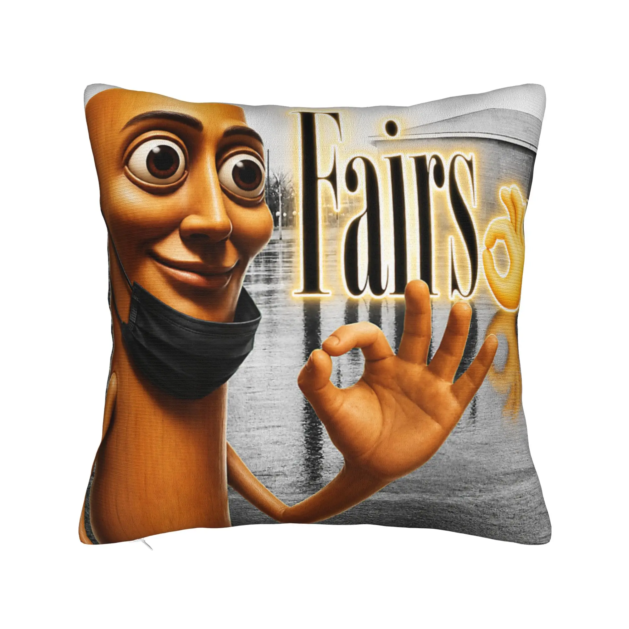 Funny Triple T Tung Sahur Fairs Parody YBG Meme Pillow Case Retro Trendy Pillow Cover Pillowcases For Wedding Party Home Decor