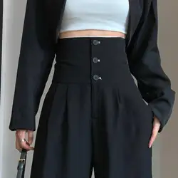 High Waisted Black Pants, Women's Autumn New Style, Hanging Floor Pants, Casual Loose Wide Leg Pants