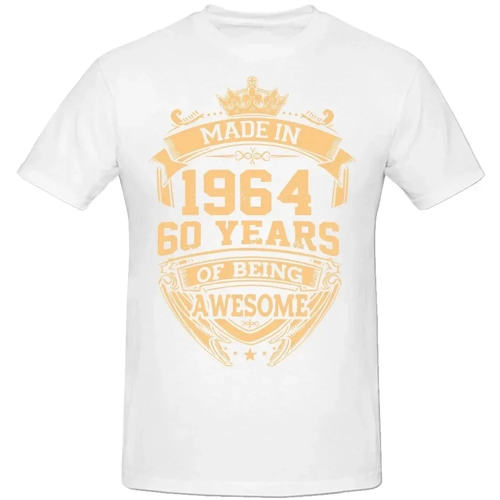 Men Women Birthday Anniversary Funny T-shirts Made In 1964 60th 60 Years Old Vintage Cotton T Shirt Gift Short Sleeve Tee Tops