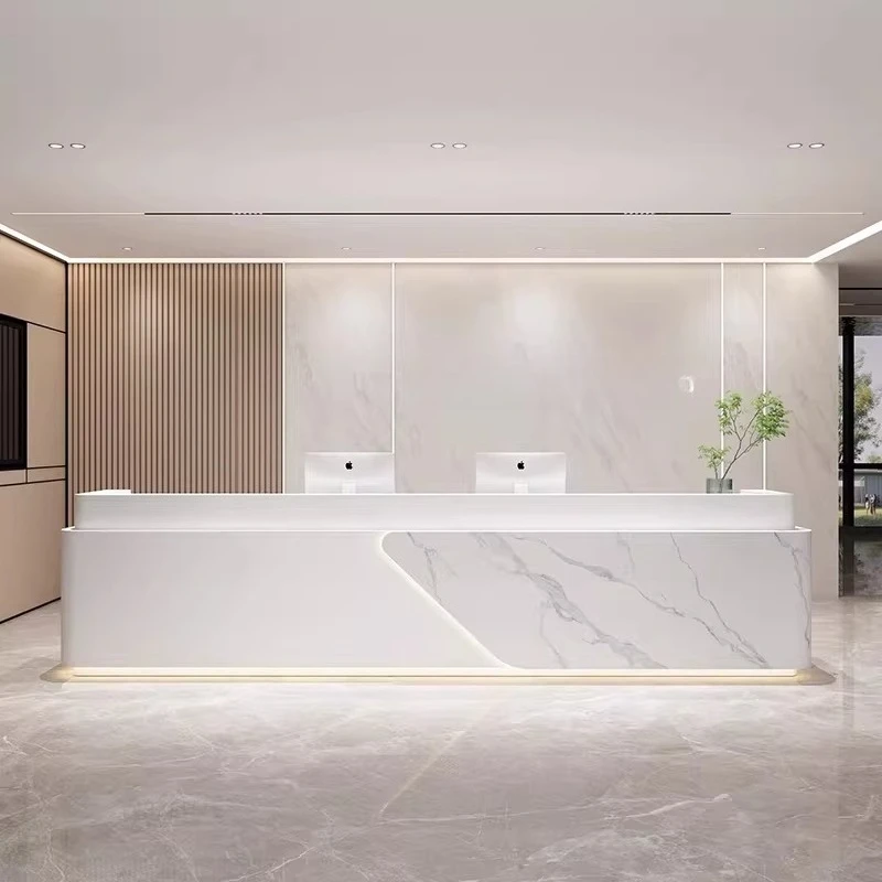 

Simple Modern Reception Desks Aesthetic Minimalist Display European Reception Desks Company Executive Mostrador Trendy Furniture