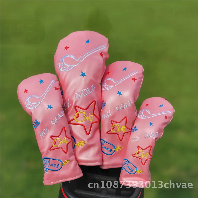 

MX GOLF Wooden Pole Cover Iron Golf Club Cover Waterproof Ball Head Cover PU Material for Golf Clubs