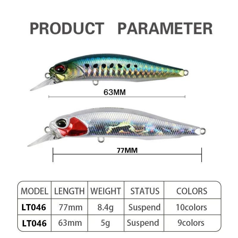 Jerkbaits 77 مللي متر 8.4 جرام أسماك إغراء تعليق المياه العذبة Wobblers الاصطناعي الطعوم الصلبة ل بايك الكارب باس الثنائي واقعية Rozante السحر