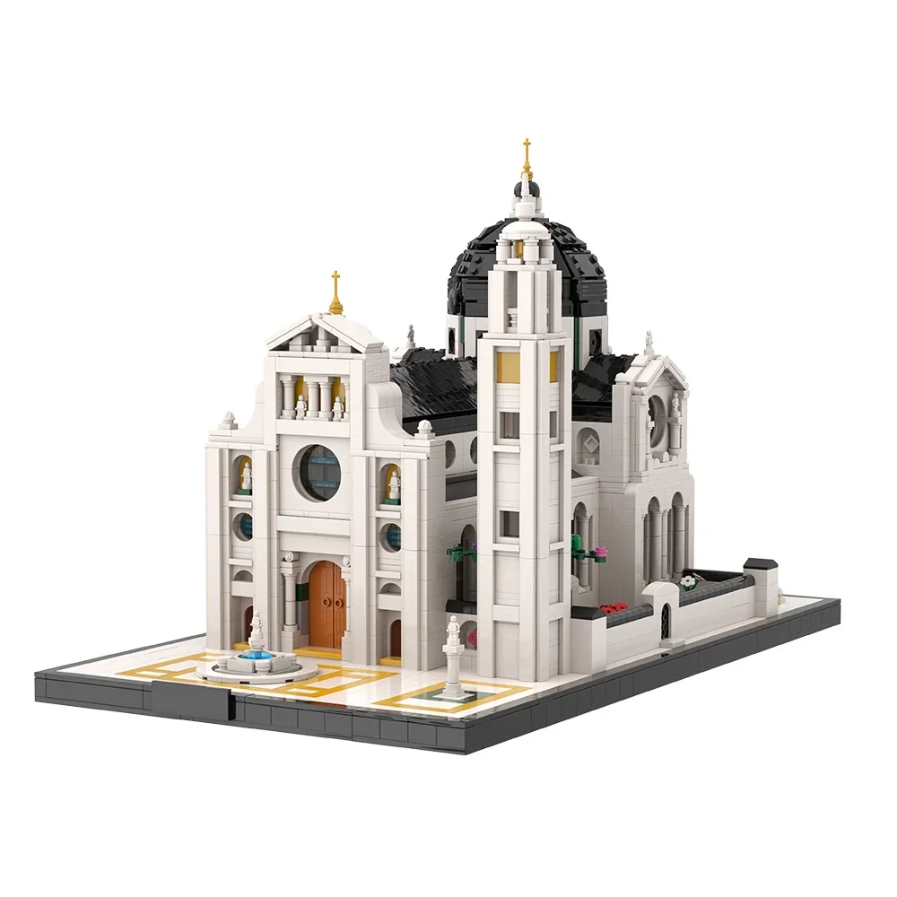 MOC Basilique St Maurice bloques de construcción modelo Modular Basilique St Maurice arquitectura vista a la calle ladrillos montar juguetes regalos