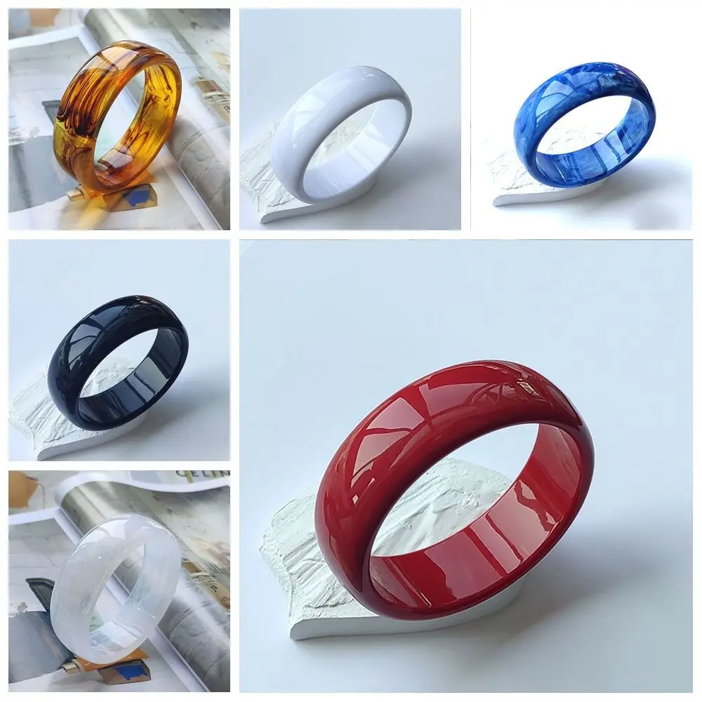 البوهيمي الاكريليك المفتوحة الإسورة لامعة لطخم سوار واسع أوروبا الأمريكية نمط مجوهرات اكسسوارات الرجعية خاتم اليد هدية #5