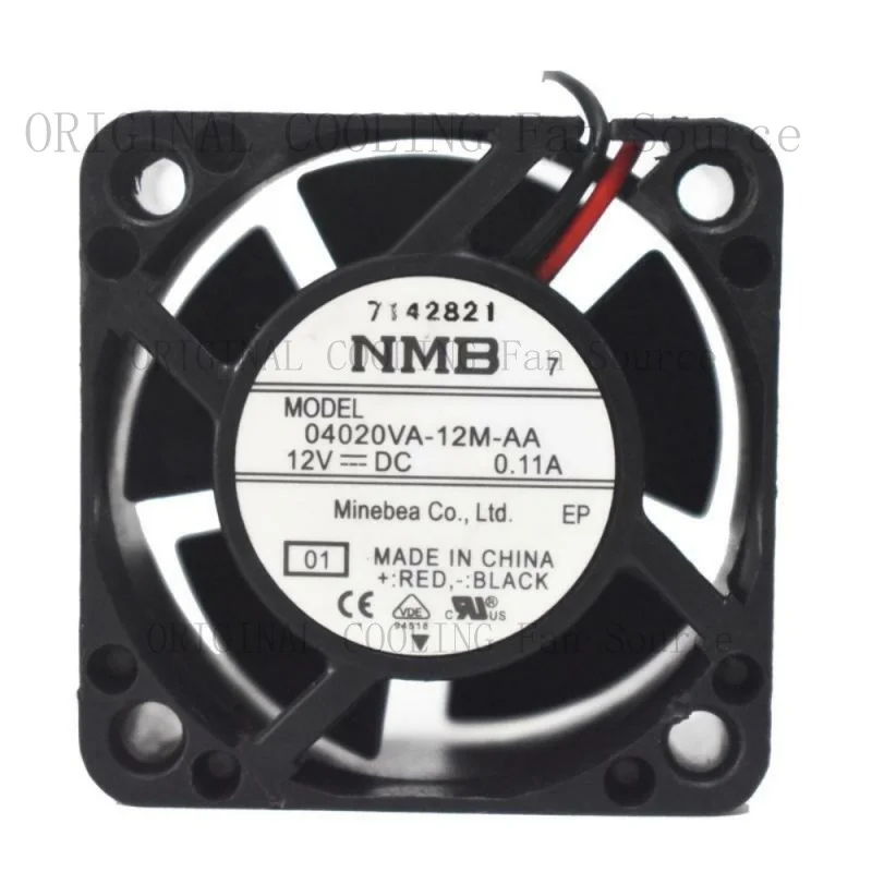 

B+ 1pcs FOR NMB 04020VA-12M-AA DC 12V 0.11A 2-pin power supply mute cooling fan 4020