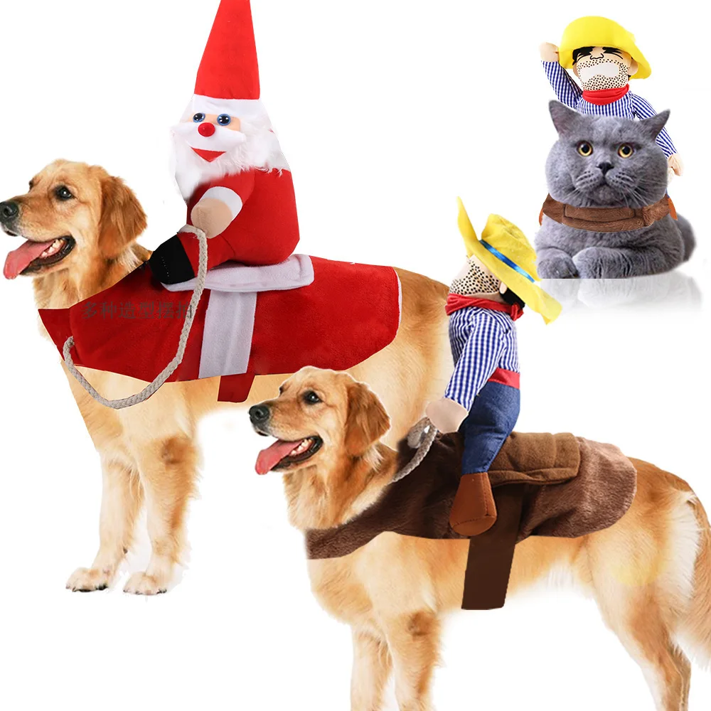 Pet Costume Dog Suit Cowboy Rider Style Dog Carrying Costume for Small Medium Large Dogs  Halloween Clothes