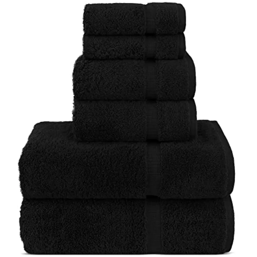 

Luxury Spa and Hotel Quality Premium Turkish Cotton 6Piece Towel Set Including 2 Bath Towels 2 Hand Towels and 2 Washcloths for