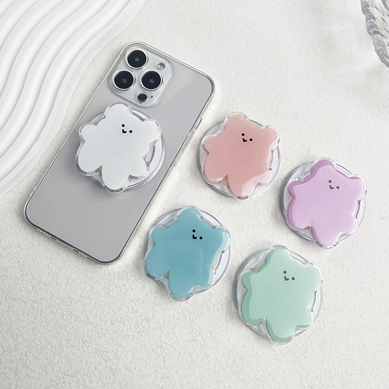 Cartoon Bear Magnetic Folding Phone Griptok Holder Socket Pocket Support for Magsafe IPhone 17 Samsung Ring Finger Bracket Stand
