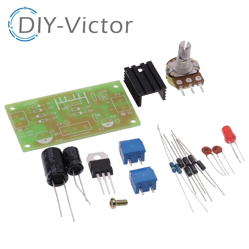 LM317 Adjustable Power Supply Kit Continuous Adjustable DC Power Supply DIY Teaching Training Parts PCB Board Electronic kits