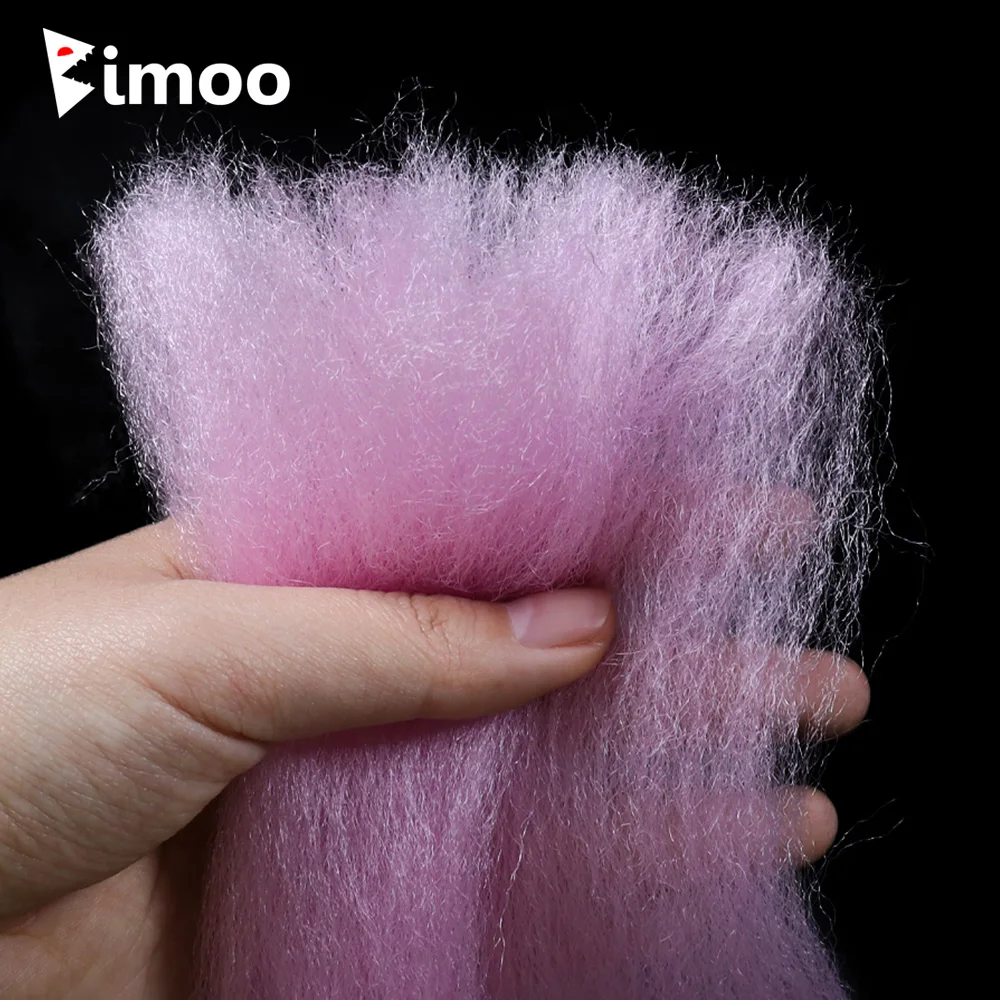 Bimoo 2Packs 50cm Long Hair EP Silky Minnow Fiber Miękki materiał syntetyczny do wiązania much Streamer Baitfish Pike Salmon Steelhead