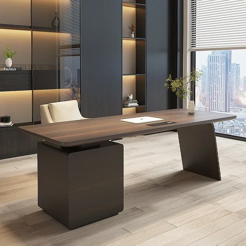 

zx1Desk Light Luxury Modern Italian Minimalist Home Double Study Computer Desk with Drawers