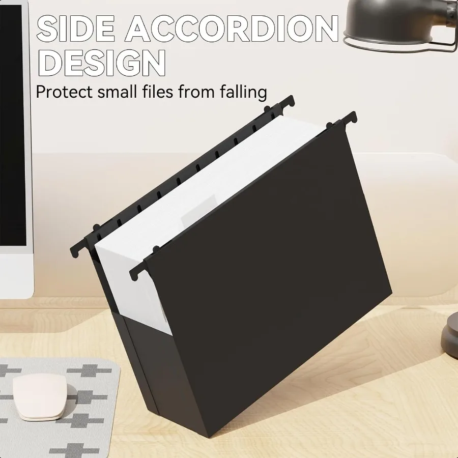 プラスチック製の追加容量ハンギングファイルフォルダーレターサイズ6パック高耐久3拡張アコーディオンポケット拡張可能な大型ハンギングF