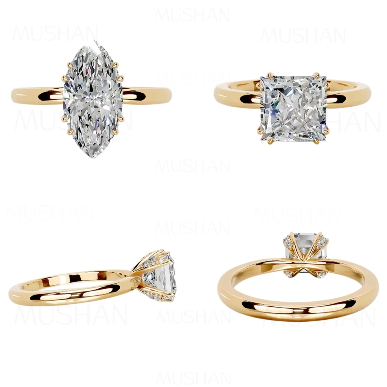 Picture 4: MUSHAN Bespoke Jewelry 925 Sterling Silver Rings Band 3ct 4ct 5ct Real D Color VVS1 Moissanite Wedding Ring MST Patent Design