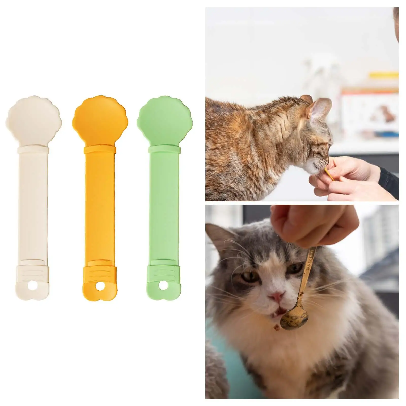 Cat Strip Squeeze Spoon Portable Multi Use for Kitten Puppy Paw Shape Pet Feeder Pet Food Spoons Cat Wet Treats Dispenser Spoon