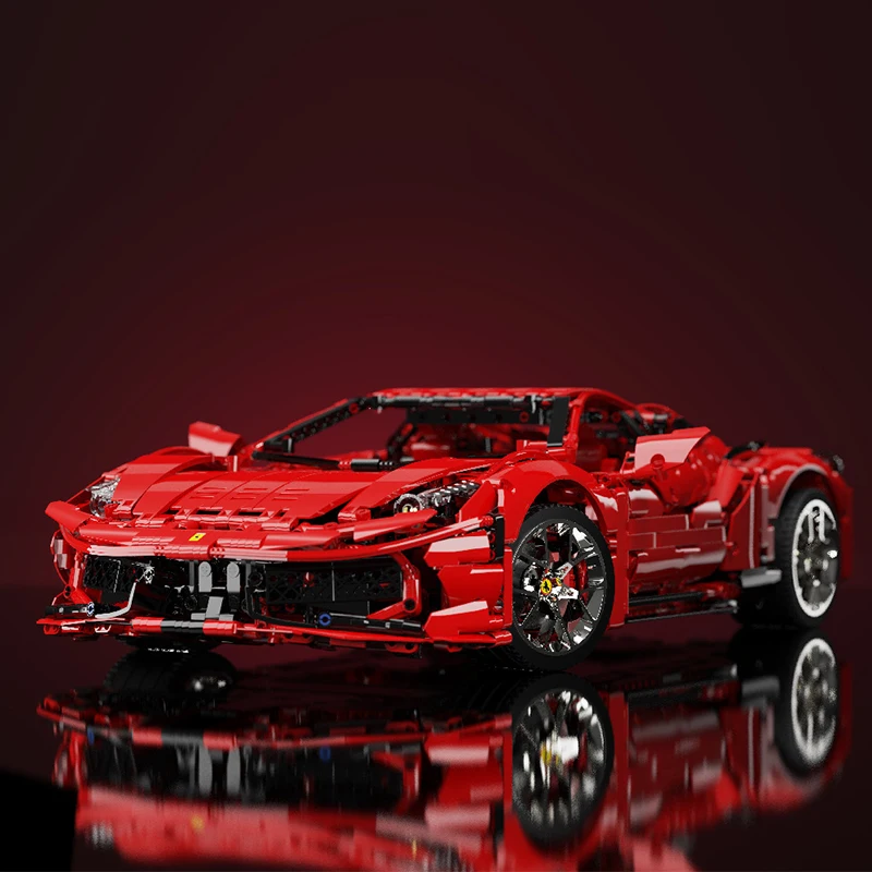 3380PCS Technical Red Ferraried 458 Sport Car Building Blocks MOC 42143 High Tech Speed Vehicle Gifts Bricks Toy For Boy Friend