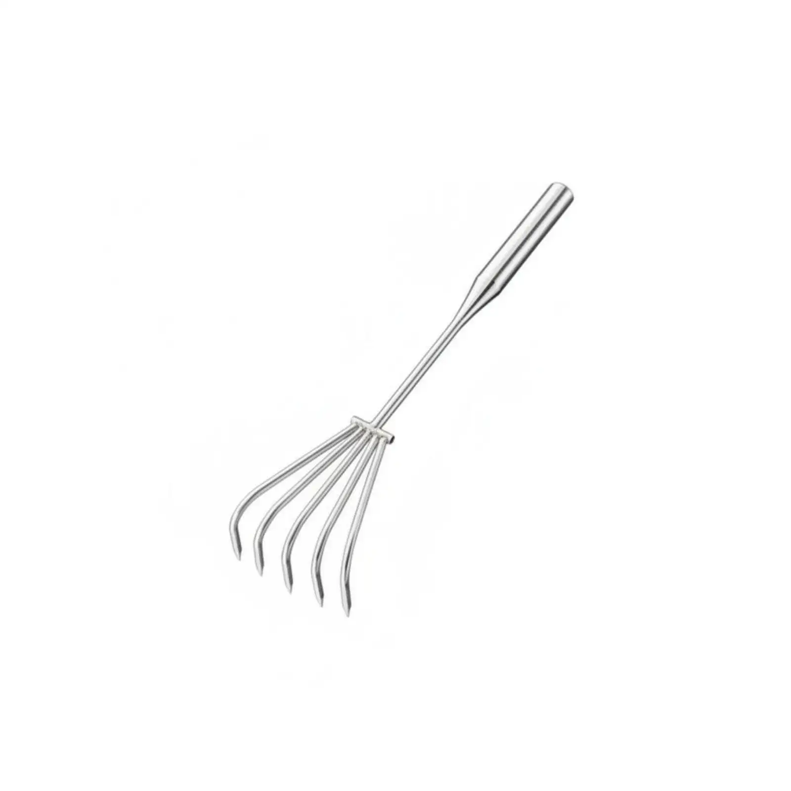 Long Handle Garden Rake Undesirable Vegetation Removing Stainless Metal Handheld Rake Rust Resistant Garden Cultivator for