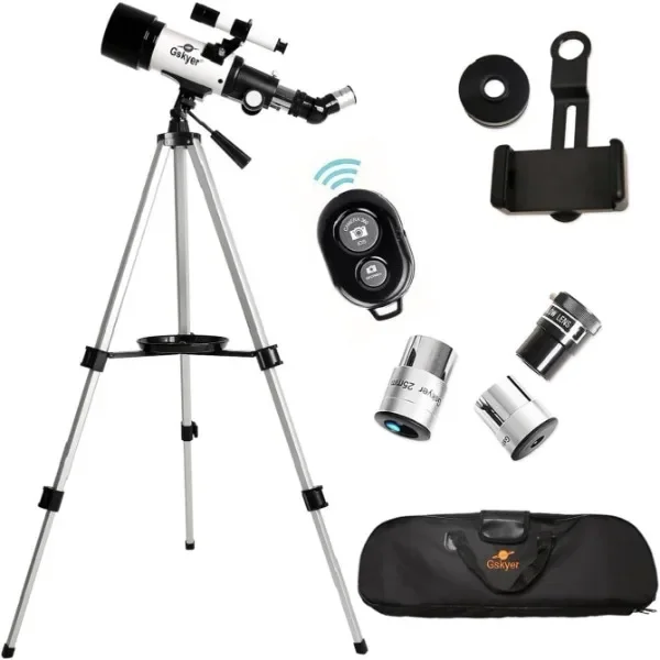 Gskyer Telescope, 70mm Aperture 400mm AZ Mount Astronomical Refracting Telescope for Kids Beginners - Travel Telescope