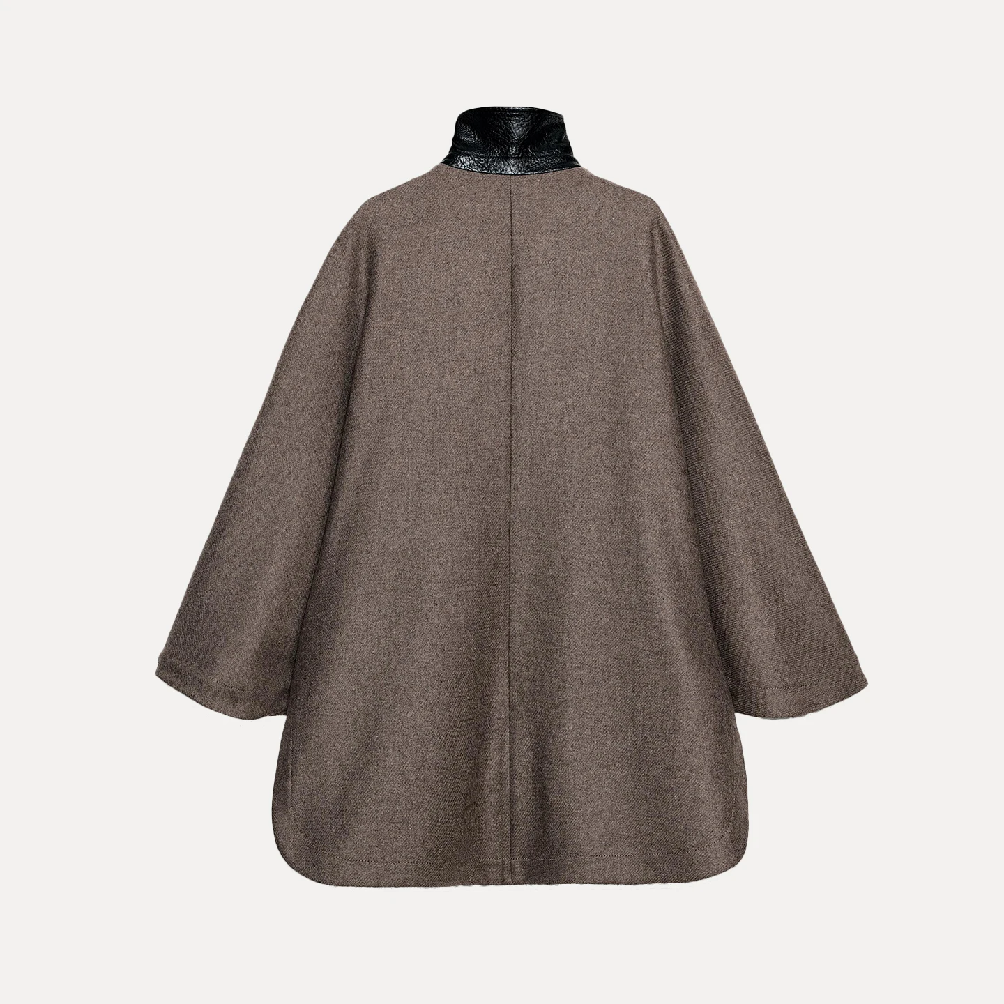 패셔너블 여성용 슬레 오버코트 2025 가을 레이어드 장식 컬러 블록 칼라 울 재킷 엘레 레이디 코트