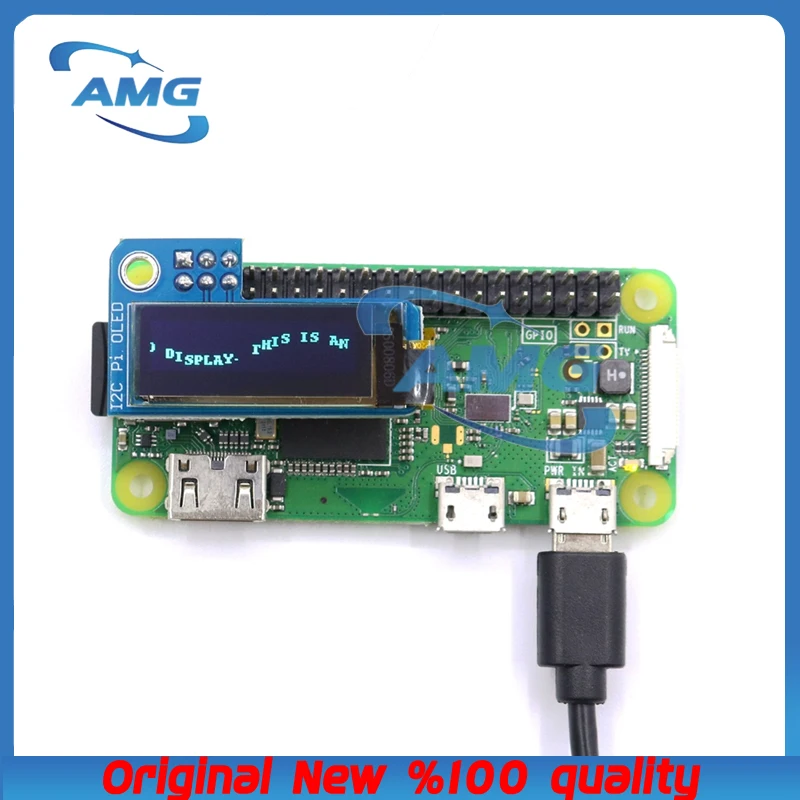 0.91inch OLED 128x32 I2C IIC SSD1306 Blue OLED Display Module for RPI Raspberry Pi 1, B+, 2, 3 and Zero