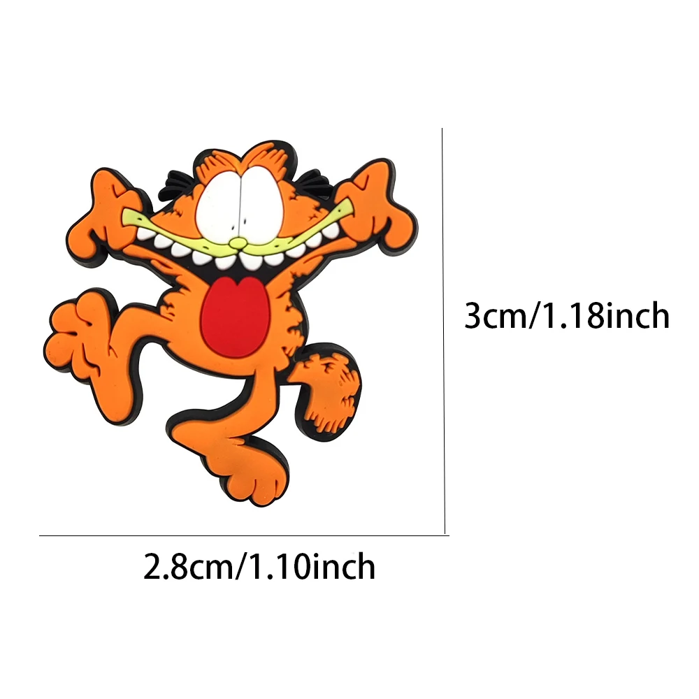 1-100pcs Hot Toys Cartoon Cute Yellow Cat  Series PVC Shoe Charms Accessories DIY Creativity Sandal Wristbands Decorations Gifts
