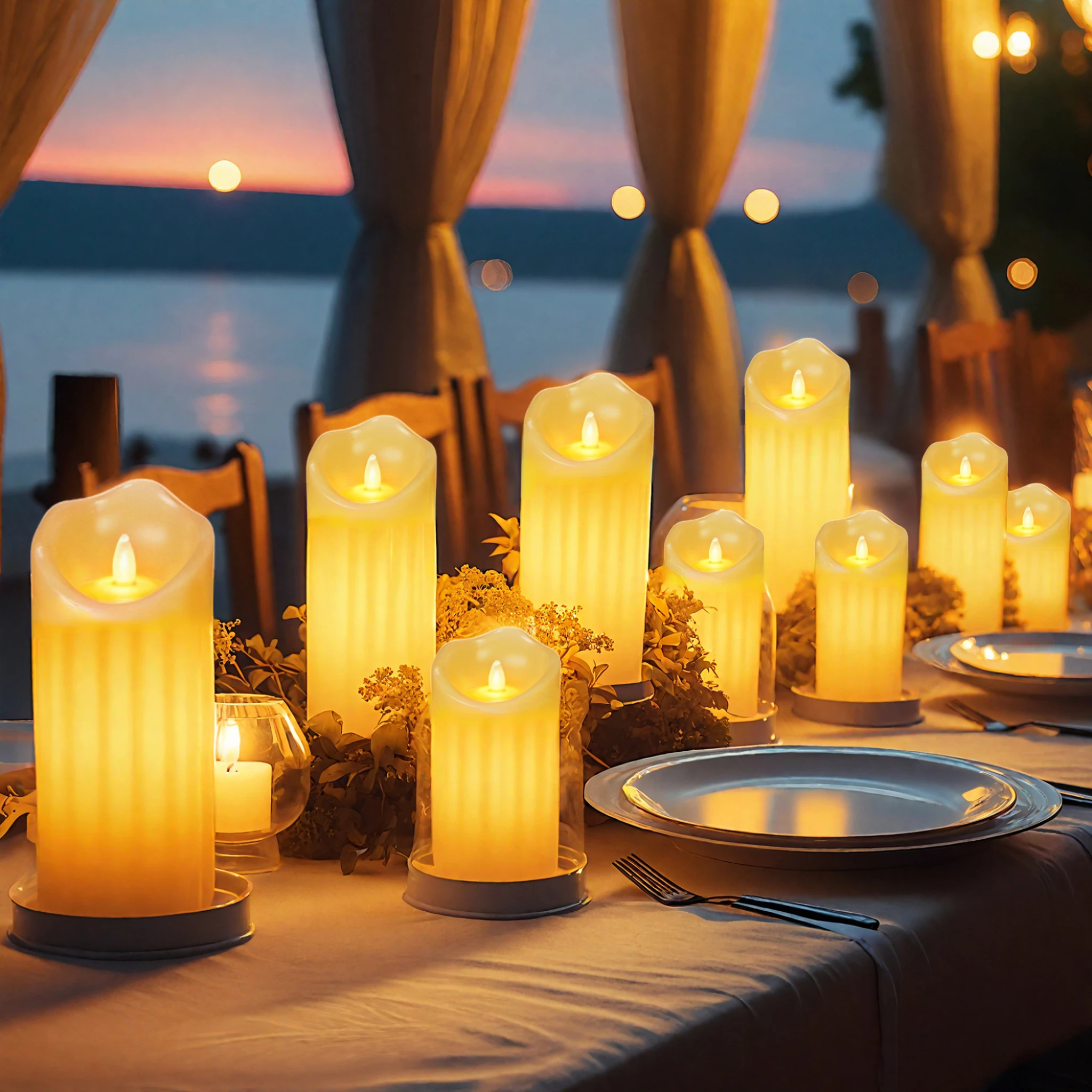 200-10Pcs Flameless Candles Wedding Decor Simulate Dripping LED Candles Flickering Flameless Candles Concert Atmosphere